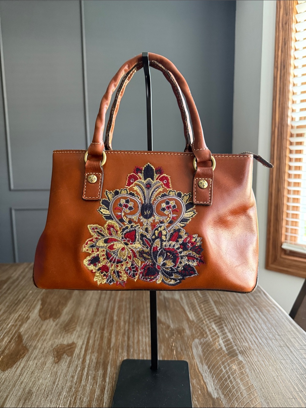 Patricia Nash Angela Satchel Provencal embroidery